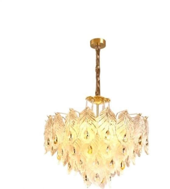 Peacock Leaf Crystal Chandelier — Small