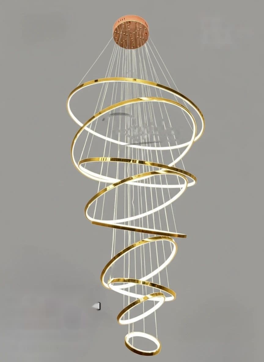 Vortex Ring Cascade Chandelier — 9 Ring